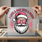 Love Man Beard Retro Christmas Retro Ready to Press DTF Transfer for Dtf