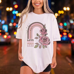 Love More Worry Less Vintage Retro Ready to Press DTF Transfer for Dtf