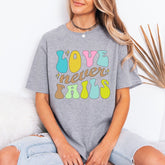 Love Never Fails | Retro Christian Love Tee - Luckets.com