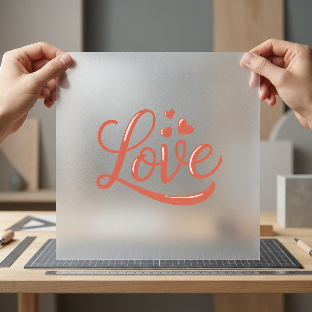 Love Script Hearts Romantic Valentine Ready to Press DTF Transfer for Dtf