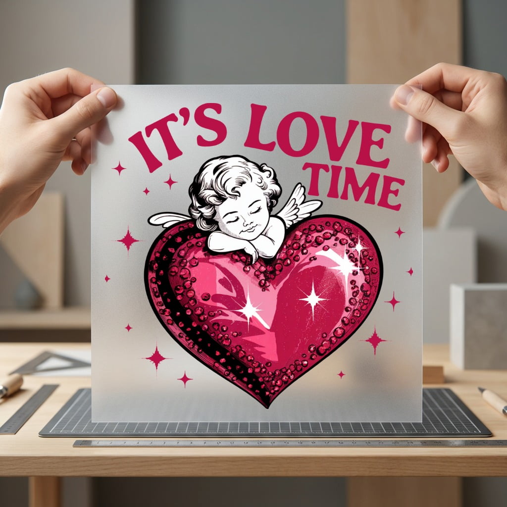 Love Time Cherub Valentine Usa Valentine Ready to Press DTF Transfer for Dtf