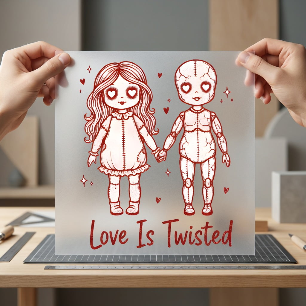 Love Twisted Spooky Diy Halloween Valentine Ready to Press DTF Transfer for Dtf
