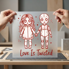 Love Twisted Spooky Diy Halloween Valentine Ready to Press DTF Transfer for Dtf