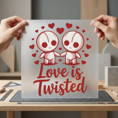 Love Twisted Voodoo Dolls Valentine Funny Ready to Press DTF Transfer for Dtf