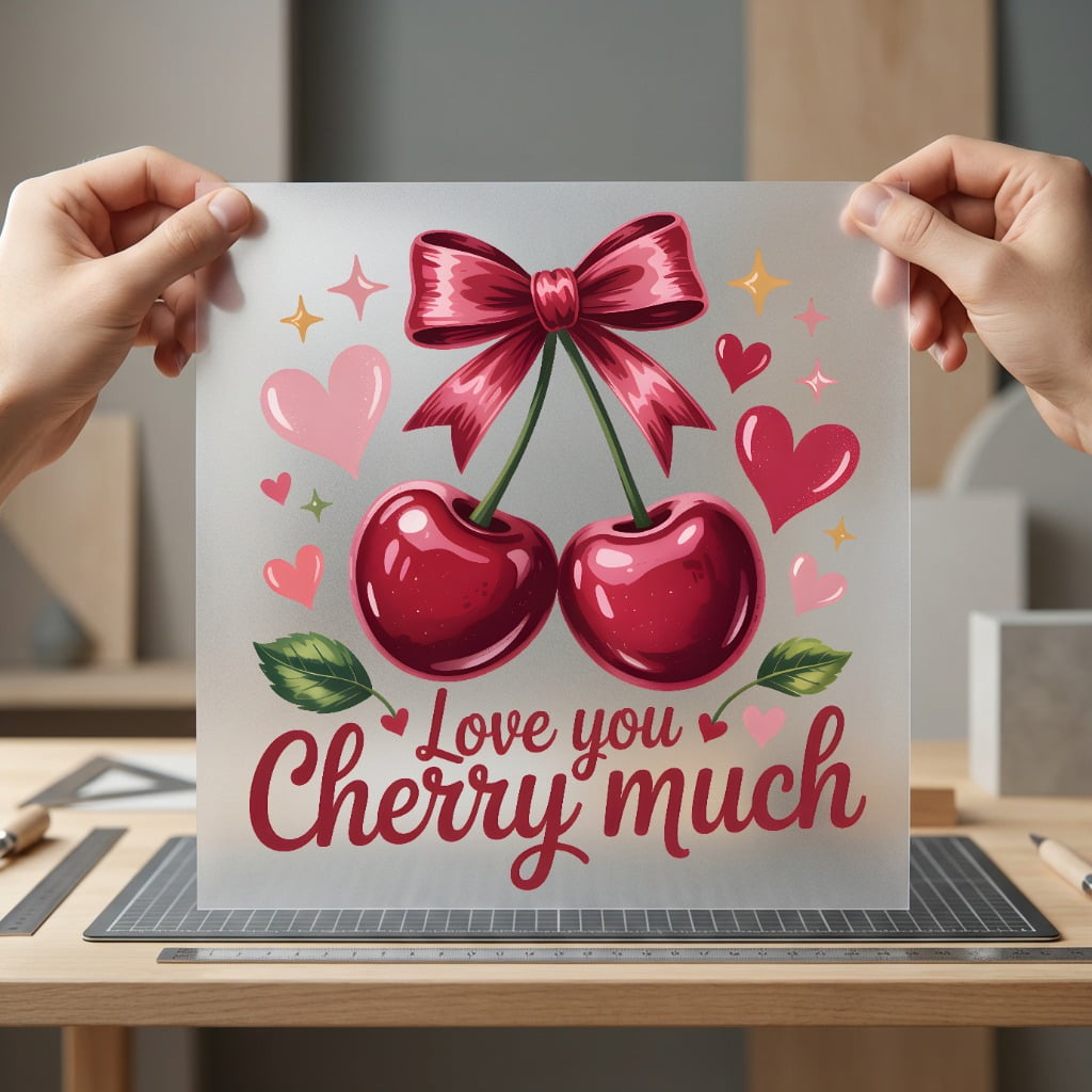Love You Cherry Much Valentine Ready to Press DTF Transfer for Dtf