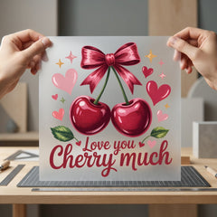 Love You Cherry Much Valentine Ready to Press DTF Transfer for Dtf