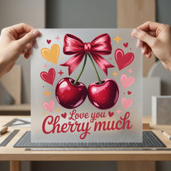 Love You Cherry Much Valentine Ready to Press DTF Transfer for Dtf