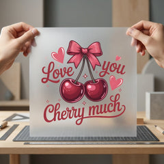Love You Cherry Much Valentine Ready to Press DTF Transfer for Dtf