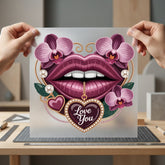 Love You Lips Orchid Valentine Ready to Press DTF Transfer for Dtf