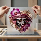 Love You Lips Orchid Valentine Ready to Press DTF Transfer for Dtf