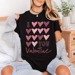 Love You Valentine Hearts Valentine Ready to Press DTF Transfer for Dtf