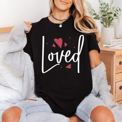 Loved Hearts Script Diy Valentine Ready to Press DTF Transfer for Dtf