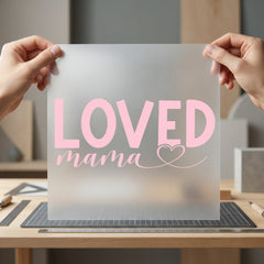 Loved Mama Pink Text Mom Mama Ready to Press DTF Transfer for Dtf