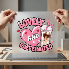 Lovely Caffeinated Coffee Diy Valentine Funny Ready to Press DTF Transfer for Dtf
