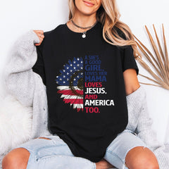 Loves Jesus & America | Patriotic Faith Tee - Luckets.com