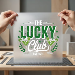 Lucky Club Cocktail Patrick Vintage Retro Ready to Press DTF Transfer for Dtf