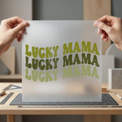 Lucky Mama Groovy Text Mom Vintage Ready to Press DTF Transfer for Dtf