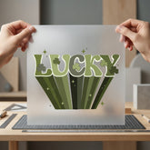 Lucky Retro Green Patrick Vintage Retro Ready to Press DTF Transfer for Dtf