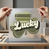 Lucky Shamrock Retro Patrick Vintage Retro Ready to Press DTF Transfer for Dtf