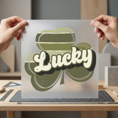 Lucky Shamrock Retro Patrick Vintage Retro Ready to Press DTF Transfer for Dtf