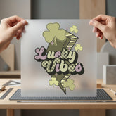 Lucky Vibes Retro Patrick Vintage Retro Ready to Press DTF Transfer for Dtf