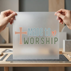 Made Worship Cross Christian Christian Faith Ready to Press DTF Transfer for Dtf