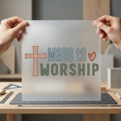 Made Worship Cross Christian Christian Faith Ready to Press DTF Transfer for Dtf