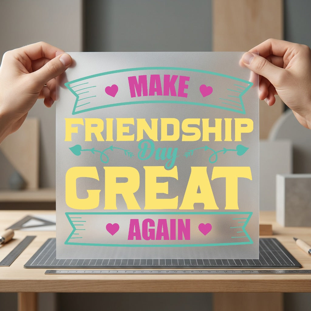 Make Friendship Day Great Retro Ready to Press DTF Transfer for Dtf