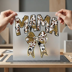 Mama Animal Bow Wild Mom Mama Ready to Press DTF Transfer for Dtf