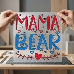 Mama Bear Hearts Script Mom Mama Ready to Press DTF Transfer for Dtf