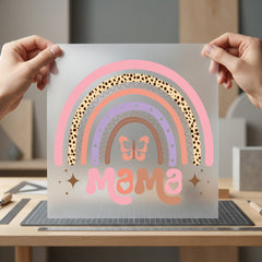 Mama Boho Rainbow Retro Mom Mama Ready to Press DTF Transfer for Dtf