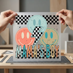 Mama Boy Retro Lightning Mom Vintage Ready to Press DTF Transfer for Dtf