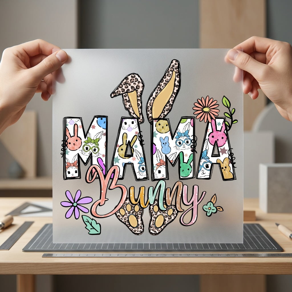 Mama Bunny Leopard Easter Easter Mom Ready to Press DTF Transfer for Dtf