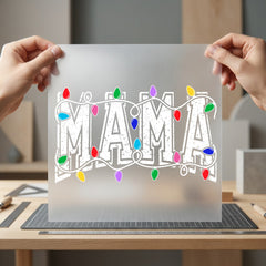Mama Christmas Lights Festive Christmas Mom Ready to Press DTF Transfer for Dtf