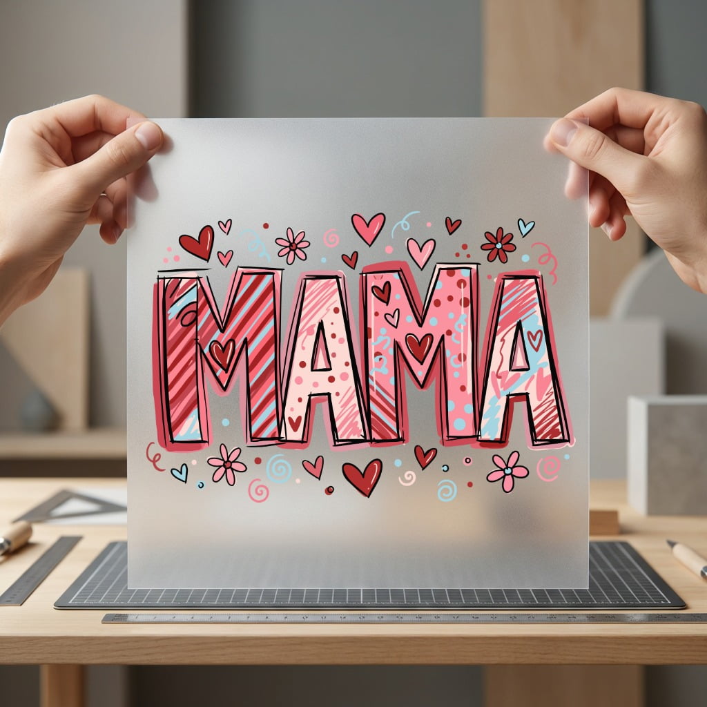 Mama Doodle Hearts Flowers Mom Mama Ready to Press DTF Transfer for Dtf