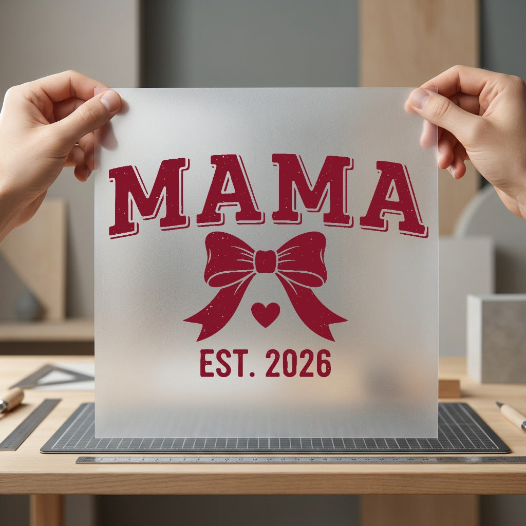 Mama Est Bow Retro Mom Mama Ready to Press DTF Transfer for Dtf