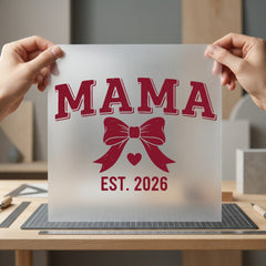 Mama Est Bow Retro Mom Mama Ready to Press DTF Transfer for Dtf
