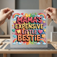 Mama Expensive Little Bestie Mom Funny Ready to Press DTF Transfer for Dtf