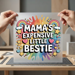 Mama Expensive Little Bestie Mom Mama Ready to Press DTF Transfer for Dtf