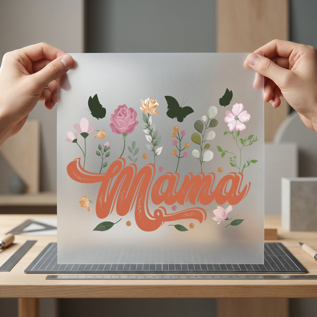 Mama Floral Butterfly Retro Mom Mama Ready to Press DTF Transfer for Dtf