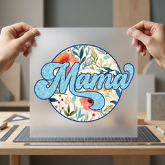 Mama Floral Glitter Retro Mom Mama Ready to Press DTF Transfer for Dtf