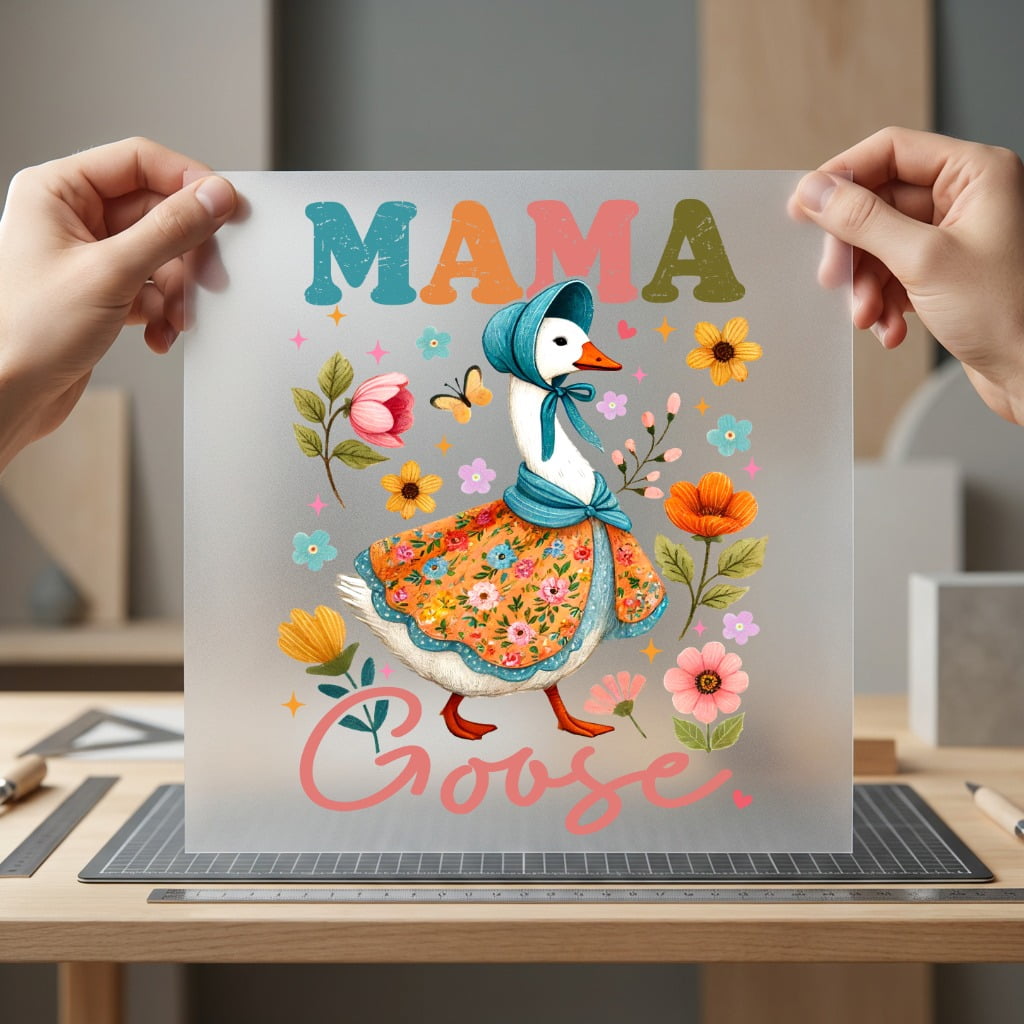 Mama Goose Floral Vintage Mom Mama Ready to Press DTF Transfer for Dtf