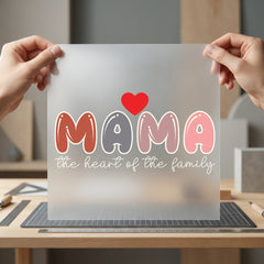 Mama Heart Family Retro Mom Mama Ready to Press DTF Transfer for Dtf