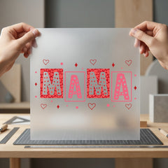 Mama Heart Pattern Valentine Valentine Mom Ready to Press DTF Transfer for Dtf