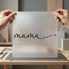 Mama Heart Script Retro Mom Mama Ready to Press DTF Transfer for Dtf