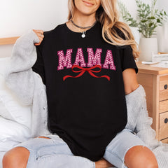 Mama Leopard Bow Diy Mom Mama Ready to Press DTF Transfer for Dtf