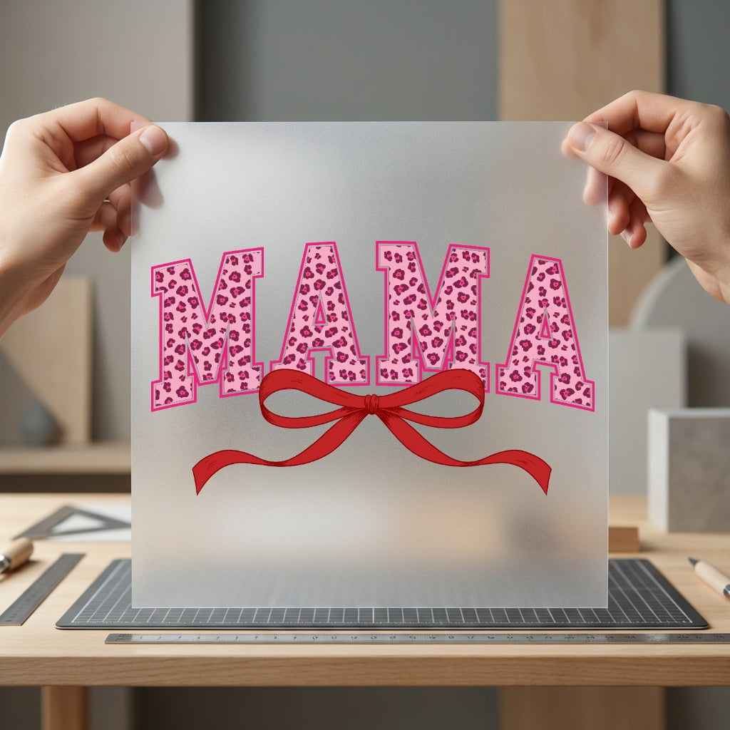 Mama Leopard Bow Diy Mom Mama Ready to Press DTF Transfer for Dtf