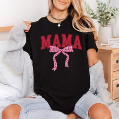 Mama Leopard Bow Pink Mom Mama Ready to Press DTF Transfer for Dtf