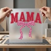 Mama Leopard Bow Pink Mom Mama Ready to Press DTF Transfer for Dtf