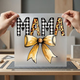 Mama Leopard Gingham Baseball Usa Mom Ready to Press DTF Transfer for Dtf